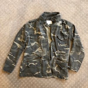 Sky & Sparrow Military Camo Jacket,  Cinch Waist